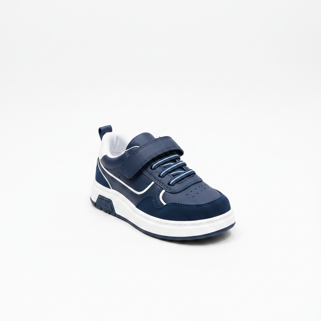 Kids Casual Sneakers - Lightweight Hook & Loop School Shoes for Boys & Girls