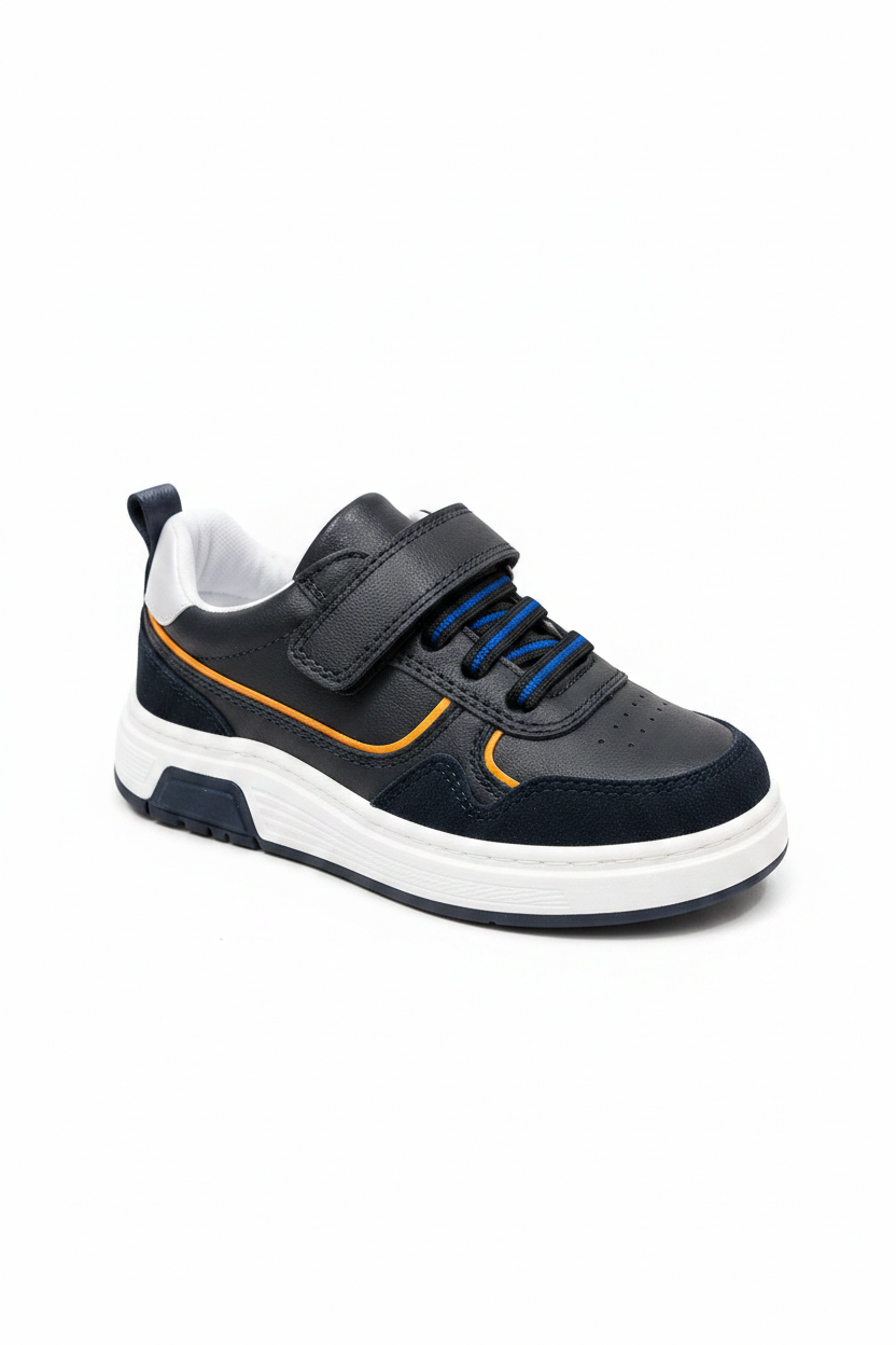 Kids Casual Sneakers - Lightweight Hook & Loop School Shoes for Boys & Girls