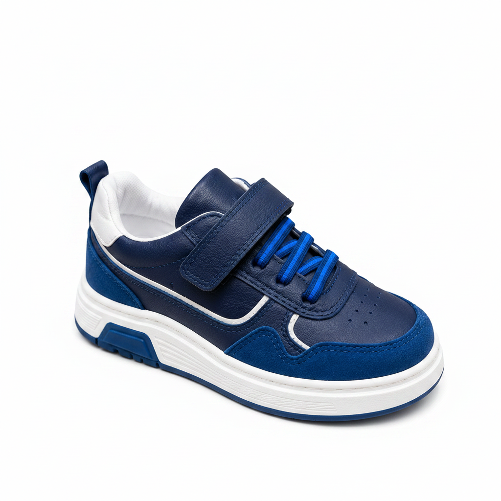 Kids Casual Sneakers - Lightweight Hook & Loop School Shoes for Boys & Girls